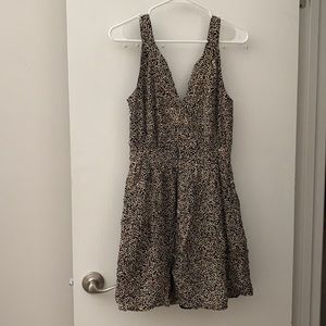 Deep v skater summer dress floral